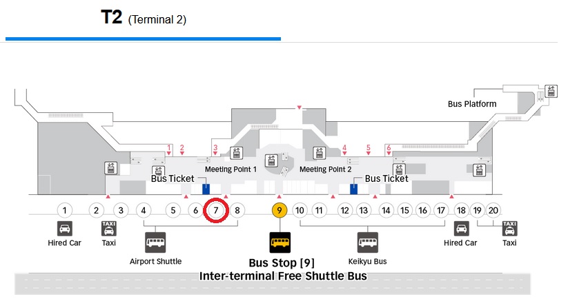 Haneda Terminal 2 limousine bus stop